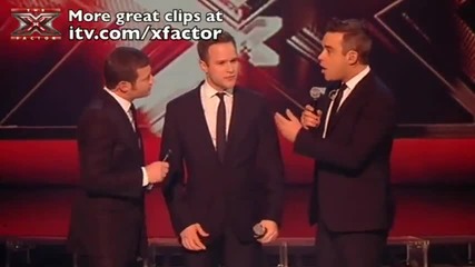 The X Factor 2009 - Olly & Robbie Williams Angels - Live Show 10 (itv.com xfactor) 