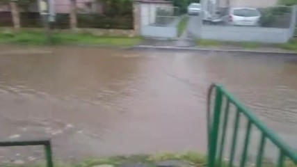 Наводнение в Самоков. Река Боклуджа преля