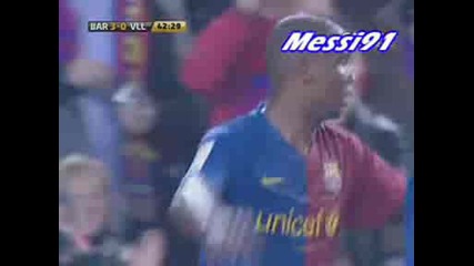 Barcelona - Real Valladolid 3 - 0 Etoo