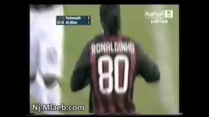 Portsmouth Vs Milan : Ronaldinho Goal 2 - 1