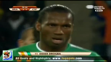 20.06.2010 Бразилия - Кот Дивоар 3:1 Гол на Дрогба - Мондиал 2010 Юар 