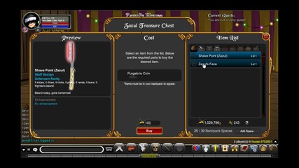 aqw Zazul Treasure Chest Open!!!