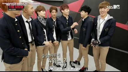 [eng Sub] 140225 Bts (방탄소년다) - 60 Seconds Interview + Ending Cut