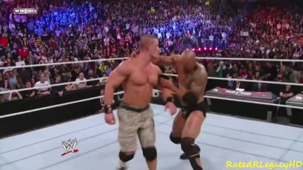 The Rock прави ''rock Bottom'' на John Cena