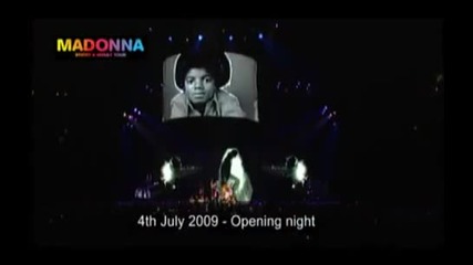 Мадона почете Майкъл Джексън на концерта си в Лондон - Sticky & Sweet Tour 2009