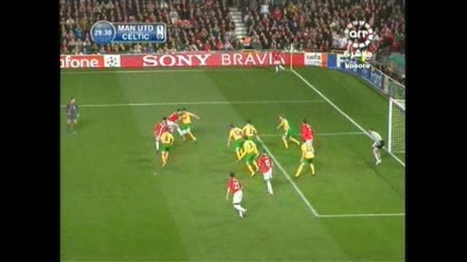 Бербатов вкарва гол в ШЛ след мача Манчестър Юнайтед 3:0 Селтик 21.10