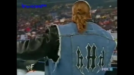 Jeff Hardy attacks Triple H,stone Cold and Stephanie 2001
