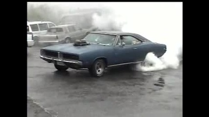 burn out with muscle car