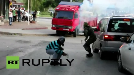Turkey: Molotov cocktails fly during clashes between police and PKK