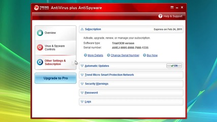 Customize Trend Micro® Antivirus + Antispyware in Windows® Vista