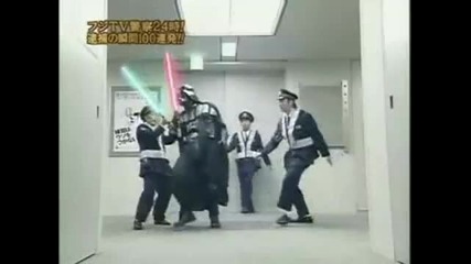 Really Funny! Japanese Police Vs Darth Vader 