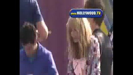 Miley Cyrus Shooting Video At Santa Monic Pier