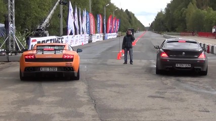 Bmw M6 E63 Ess (900 bhp) vs. Lamborghini Lp 570-4 Evotech St.2 (600 bhp). 1 Mile -