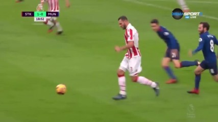 Стоук Сити - Манчестър Юнайтед 1:0 /първо полувреме/