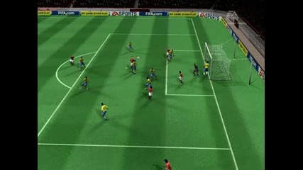 Мой красив гол на Fifa 09 с Кристиано Роналдо срещу Бразилия в мрежа