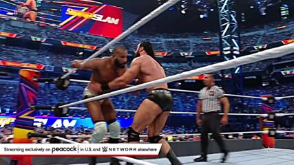 Drew McIntyre tosses Jinder Mahal around the ring: SummerSlam 2021 (WWE Network Exclusive)