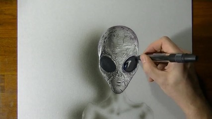 Реалистично рисуване на извънземно!