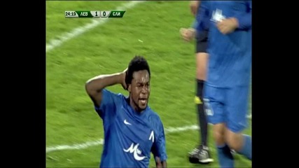 Радостта на Юлу-матондо след гола срещу Сливен