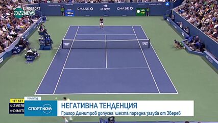 Григор Димитров отпадна от Александър Зверев в US Open