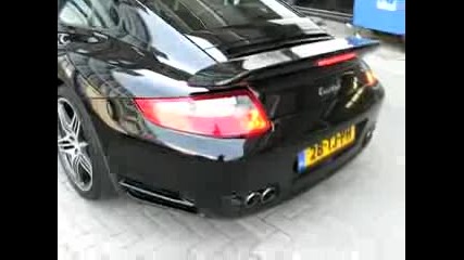 Porsche 997 Turbo with very loud exhausts. 