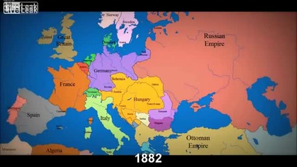 Карта на Европа през последните 1000 години.