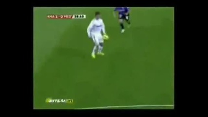 Real Madrid [2 - 0] Malaga highlighs - goals and red card for Cristiano Ronaldo 24 - 01 - 2010