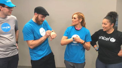 Becky Lynch and Sami Zayn get active with their Mixed Match Challenge charity partner UNICEF