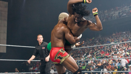 Kofi Kingston blasts Shelton Benjamin with Trouble in Paradise: WWE ECW, Apr. 22, 2008 (WWE Network Exclusive)