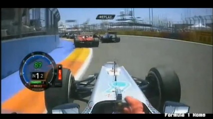 F1 Гран при на Валенсия 2012 - старта на Schumacher [hd][onboard]