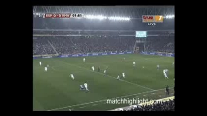 Espanyol 0 - 1 Real Madrid Cassias Red Card 13-02-2011