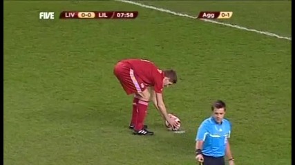 Liverpool 1 - 0 Lille (goal Gerrard)