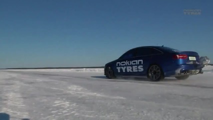 335 км/ч на лед с Audi Rs6