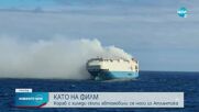 Голям пожар избухна на кораб, превозващ луксозни коли за САЩ