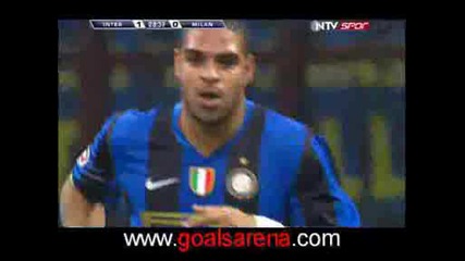 Интер 2:1 Милан Адриано Гол С Ръка 15.02