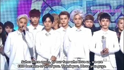 [eng] 140517 Music Core Exo-k Award Speech -