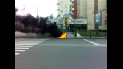 светофар изгаря на руско кръстовище 
