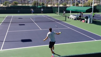 Grigor Dimitrov Tennis Practice Hd with Tomas Berdych 2014 Indian Wells