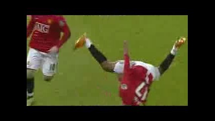 Manchester United_s Nani performs a cheat gainer (not a backflip)