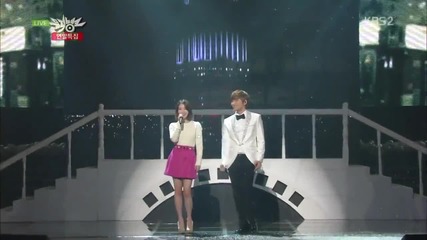 131220 Iu - Let It Snow ( ft. K.will ) & The Red Shoes @ Music Bank Christmas Special