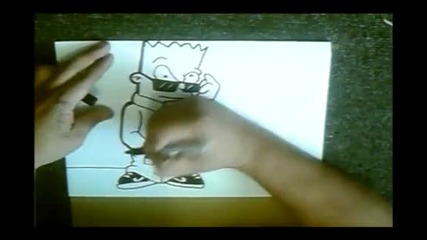 как да нарисуваме Bart gangster (hd) ! ! ! 