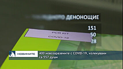 400 новозаразените с COVID-19, излекувани са 557 души