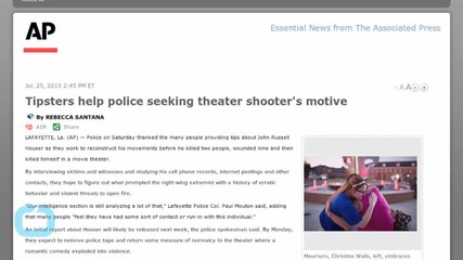 Tipsters Help Police Seeking Theater Shooter's Motive