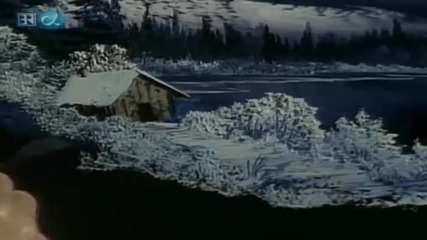 S15 Радостта на живописта с Bob Ross E05 - скрита зимна луна в овалl ღобучение в рисуване, живописღ
