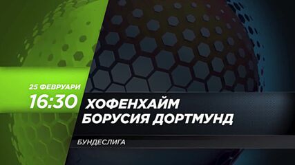 Хофенхайм - Борусия Дортмунд на 25 февруари, събота от 16.30 ч. по DIEMA SPORT 3