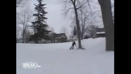 Snowboarders Ribs vs. Bench - Twice - Winter Fails 