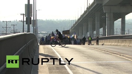 USA: Seattle activists march to shutdown work on Shell oil rig