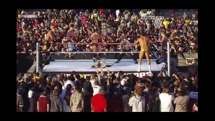 Wwe tribute troops 2010 Randy Orton Rey Mysterio John Cena vs the Miz Wade Barrett Del Rio
