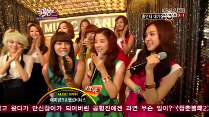 (hd) Hello Venus & A Pink - Back stage ~ Music Bank (11.05.2012)
