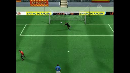 Мой красив гол на Fifa 09 с Давид Вия срещу Франция в мрежа