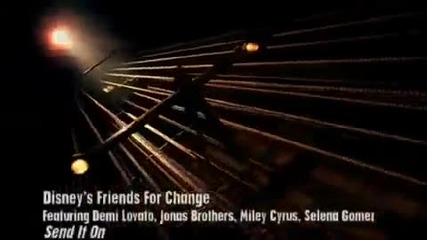Jonas Brothers Feat Miley Cyrus & Demi Lovato And Selena Gomez - Send It On (hq + Lyrics)